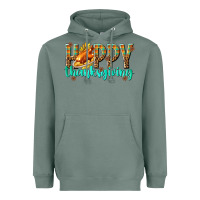 Sage Happy Thanksgiving with Turkey Heavyweight Hoodie - texasbilliewilder
