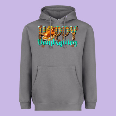 Happy Thanksgiving With Turkey Heavyweight Hoodie Designed By Texasbilliewilder