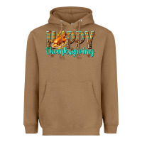 Toasted Coconut Happy Thanksgiving with Turkey Heavyweight Hoodie - texasbilliewilder