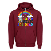 Burgundy gender roles are dead Zipper Hoodie - Artiststas