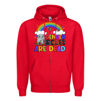 Red gender roles are dead Zipper Hoodie - Artiststas