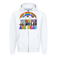 White gender roles are dead Zipper Hoodie - Artiststas