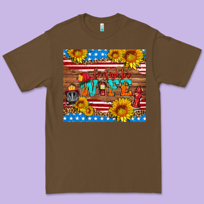 American Flag Firefighter Wife Premium Tee Designed By Hra Design Shop