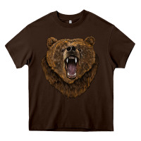 Chocolate Brown bear head Heavy Core Tee - BarkalooDesign