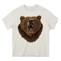 Cream bear head Heavy Core Tee - BarkalooDesign