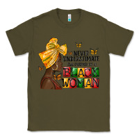 Army Green never understimate the power of a black woman Classic Tee - MaliasSmallBusiness