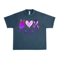 Midnight Navy Peace Love Cure All Cancers Urban Heavy Tee - Jasminsmagicworld