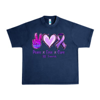 Navy Peace Love Cure All Cancers Urban Heavy Tee - Jasminsmagicworld