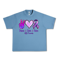 Pebble Blue Peace Love Cure All Cancers Urban Heavy Tee - Jasminsmagicworld