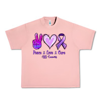 Salmon Peace Love Cure All Cancers Urban Heavy Tee - Jasminsmagicworld
