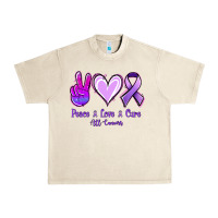 Sandshell Peace Love Cure All Cancers Urban Heavy Tee - Jasminsmagicworld