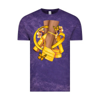 Cloud Purple Childhood Cancer diva yellow ribbon Vintage Tee - NancyCooperArtShop
