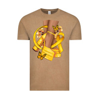 Vintage Coffee Childhood Cancer diva yellow ribbon Vintage Tee - NancyCooperArtShop
