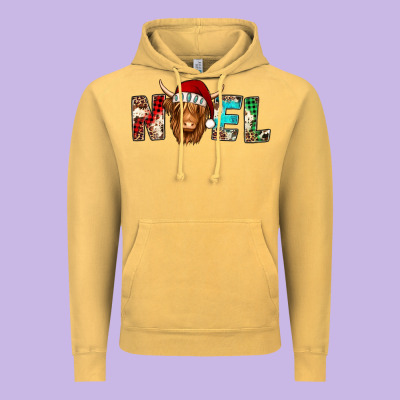 Noel Long Haired Shaggy Cow Vintage Hoodie Designed By Jasminsmagicworld