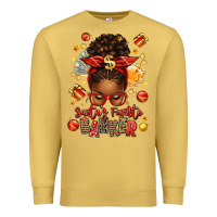 Antique Gold santa favorite banker afro messy bun Premium Sweatshirt - texasbilliewilder