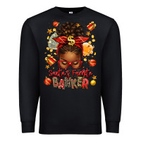 Black santa favorite banker afro messy bun Premium Sweatshirt - texasbilliewilder
