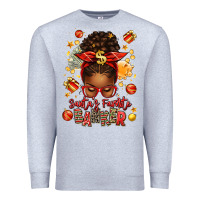 Heather Grey santa favorite banker afro messy bun Premium Sweatshirt - texasbilliewilder