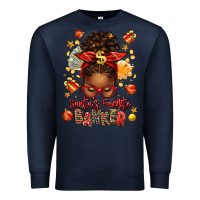 Navy santa favorite banker afro messy bun Premium Sweatshirt - texasbilliewilder