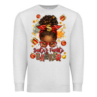 Oatmeal Heather santa favorite banker afro messy bun Premium Sweatshirt - texasbilliewilder