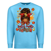 Ocean Blue santa favorite banker afro messy bun Premium Sweatshirt - texasbilliewilder