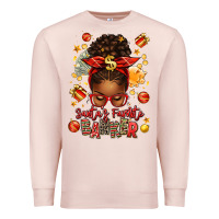 Santa Favorite Banker Afro Messy Bun Premium Sweatshirt | Teevron