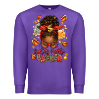 Purple santa favorite banker afro messy bun Premium Sweatshirt - texasbilliewilder