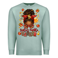 Seafoam santa favorite banker afro messy bun Premium Sweatshirt - texasbilliewilder