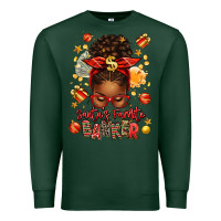 Sports Green santa favorite banker afro messy bun Premium Sweatshirt - texasbilliewilder