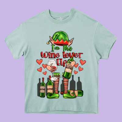 Im The Wine Lover Elf Heavy Core Tee Designed By Fadigitalartstudio