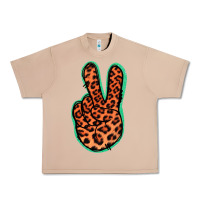 Burro Orange Leopard Peace Sign Urban Heavy Tee - Jasminsmagicworld