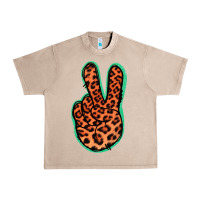 French Oak Orange Leopard Peace Sign Urban Heavy Tee - Jasminsmagicworld