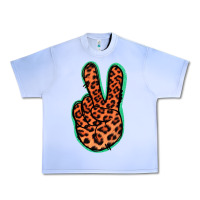 Grape Ice Orange Leopard Peace Sign Urban Heavy Tee - Jasminsmagicworld