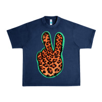 Navy Orange Leopard Peace Sign Urban Heavy Tee - Jasminsmagicworld