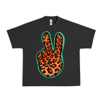 Pigment Black Orange Leopard Peace Sign Urban Heavy Tee - Jasminsmagicworld