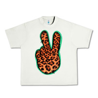 Pistachio Orange Leopard Peace Sign Urban Heavy Tee - Jasminsmagicworld