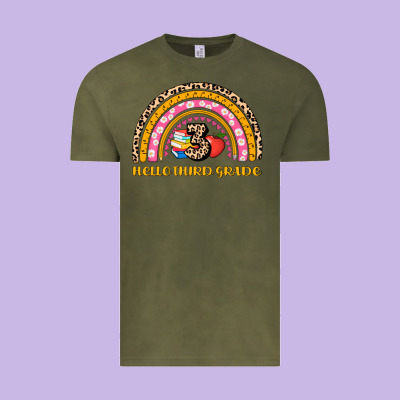 Back To School Rainbow Hello Third Grade Vintage Tee Designed By Adodesignshop
