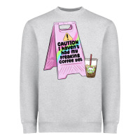 Heather Grey caution i haven't had my coffee yet Heavyweight Sweatshirt - MaliasSmallBusiness