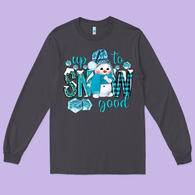 Up To Snow Good And Cute Snowman Long Sleeve Tee Designed By Nancycooperartshop