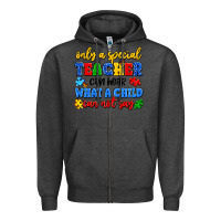 Charcoal Heather only a special teacher can hear what a child can n Zipper Hoodie - Artiststas