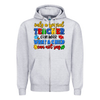 Heather Grey only a special teacher can hear what a child can n Zipper Hoodie - Artiststas
