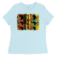 Baby Blue juneteenth brush stroke 2 Ladies Tee - HRA Design Shop