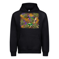 Black mardi gras plaid purple glitter background Urban Hoodie - FaDigitalArtStudio