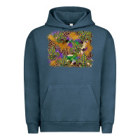 Pigment Midnight Navy mardi gras plaid purple glitter background Urban Hoodie - FaDigitalArtStudio