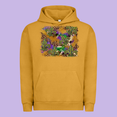 Mardi Gras Plaid Purple Glitter Background Urban Hoodie Designed By Fadigitalartstudio