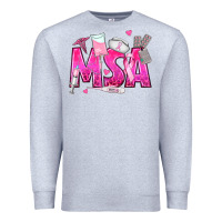 Heather Grey breast cancer msa medical support assistant Premium Sweatshirt - texasbilliewilder