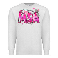 Oatmeal Heather breast cancer msa medical support assistant Premium Sweatshirt - texasbilliewilder