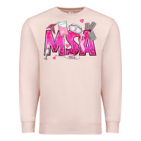 Pale Pink breast cancer msa medical support assistant Premium Sweatshirt - texasbilliewilder