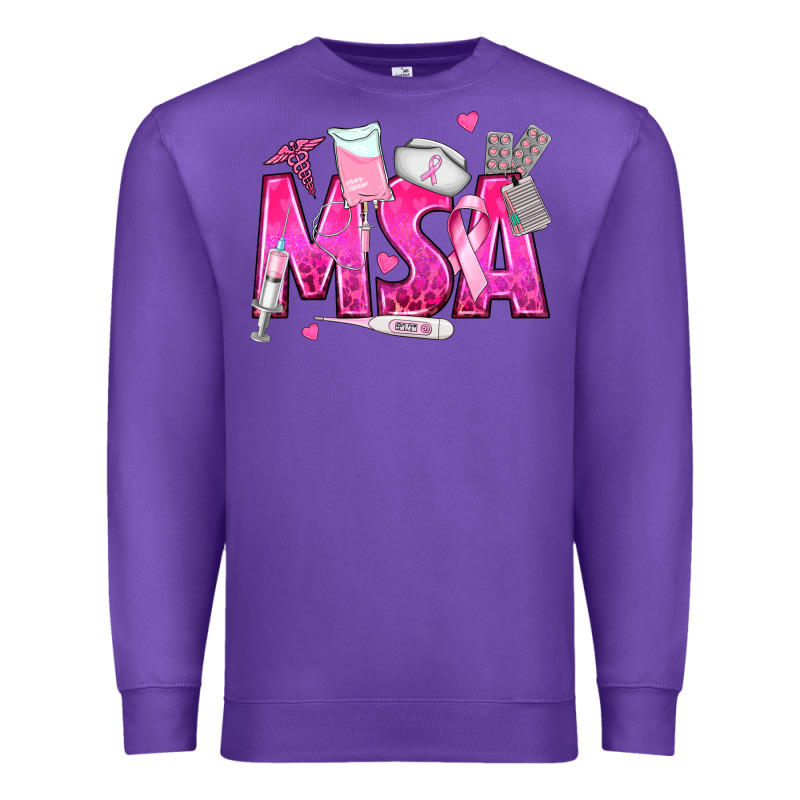 Breast Cancer Msa Medical Support Assistant Premium Sweatshirt by texasbilliewilder | Teevron