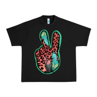 Black Feather Pink Leopard Peace Sign Urban Heavy Tee - Jasminsmagicworld