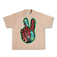 Burro Feather Pink Leopard Peace Sign Urban Heavy Tee - Jasminsmagicworld